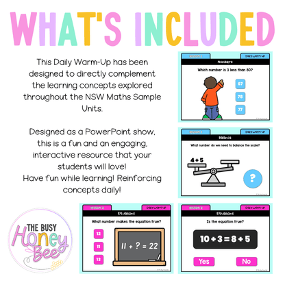 Stage 1 Year B Australian | NSW Math Daily Review | Warm-Up Unit 26 -