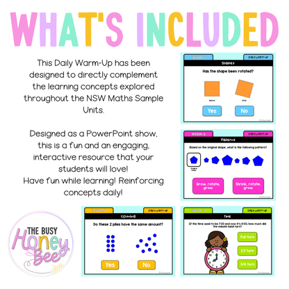 Stage 1 Year B Australian | NSW Math Daily Review | Warm-Up Unit 28 -