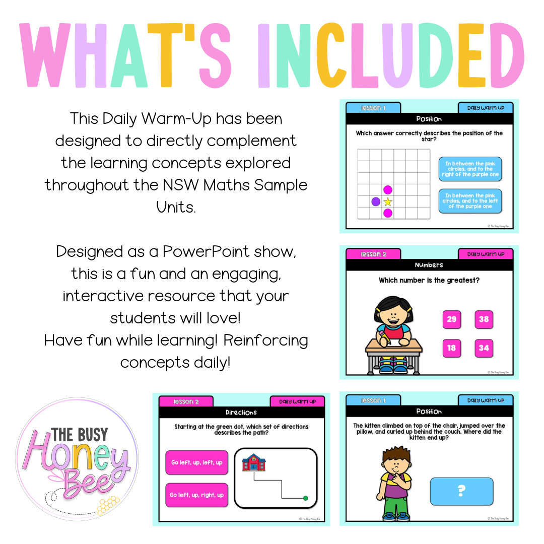 Stage 1 Year B Australian | NSW Math Daily Review | Warm-Up Unit 30 -
