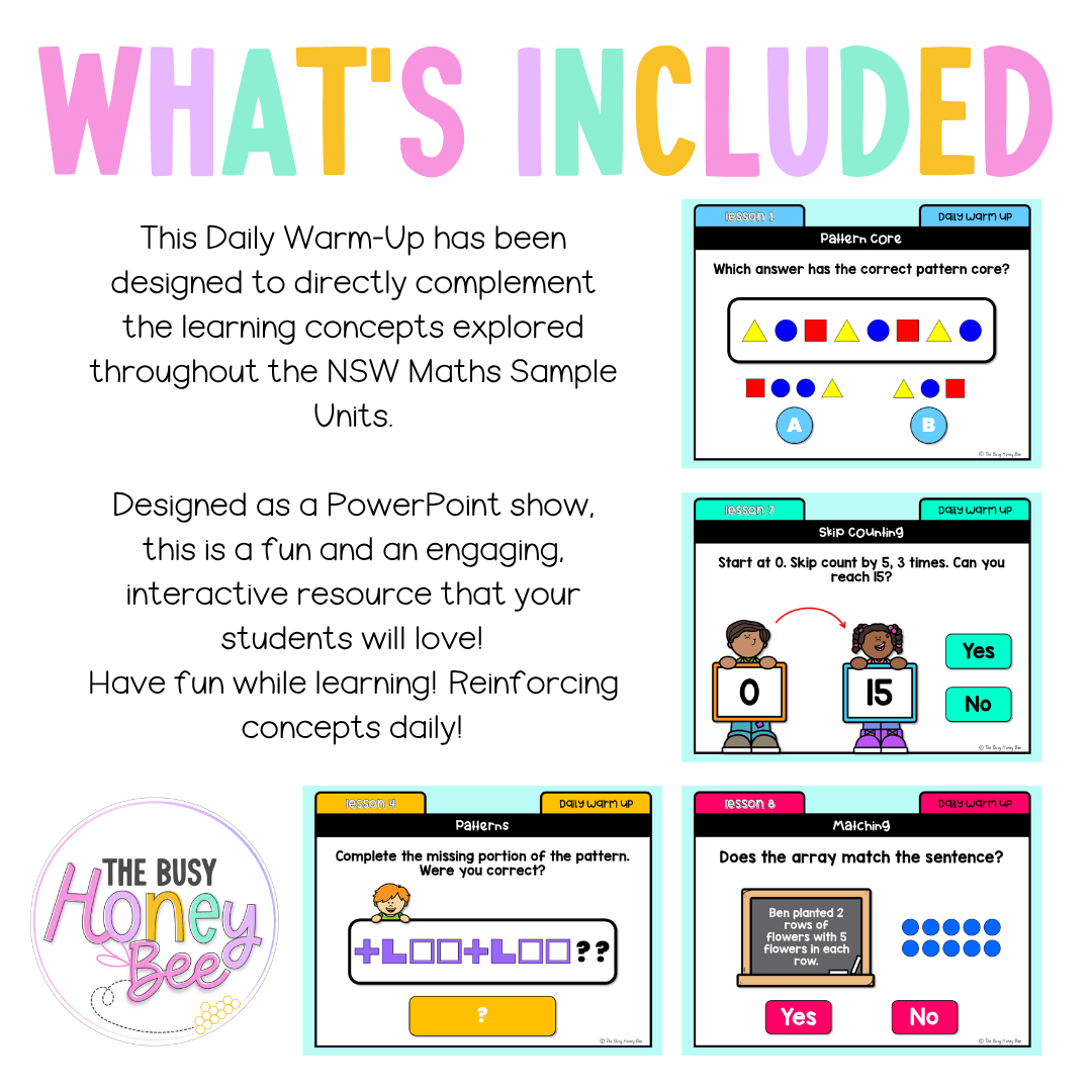 Stage 1 Year B Australian | NSW Math Daily Review | Warm-Up Unit 32 - Warm Up | Revision
