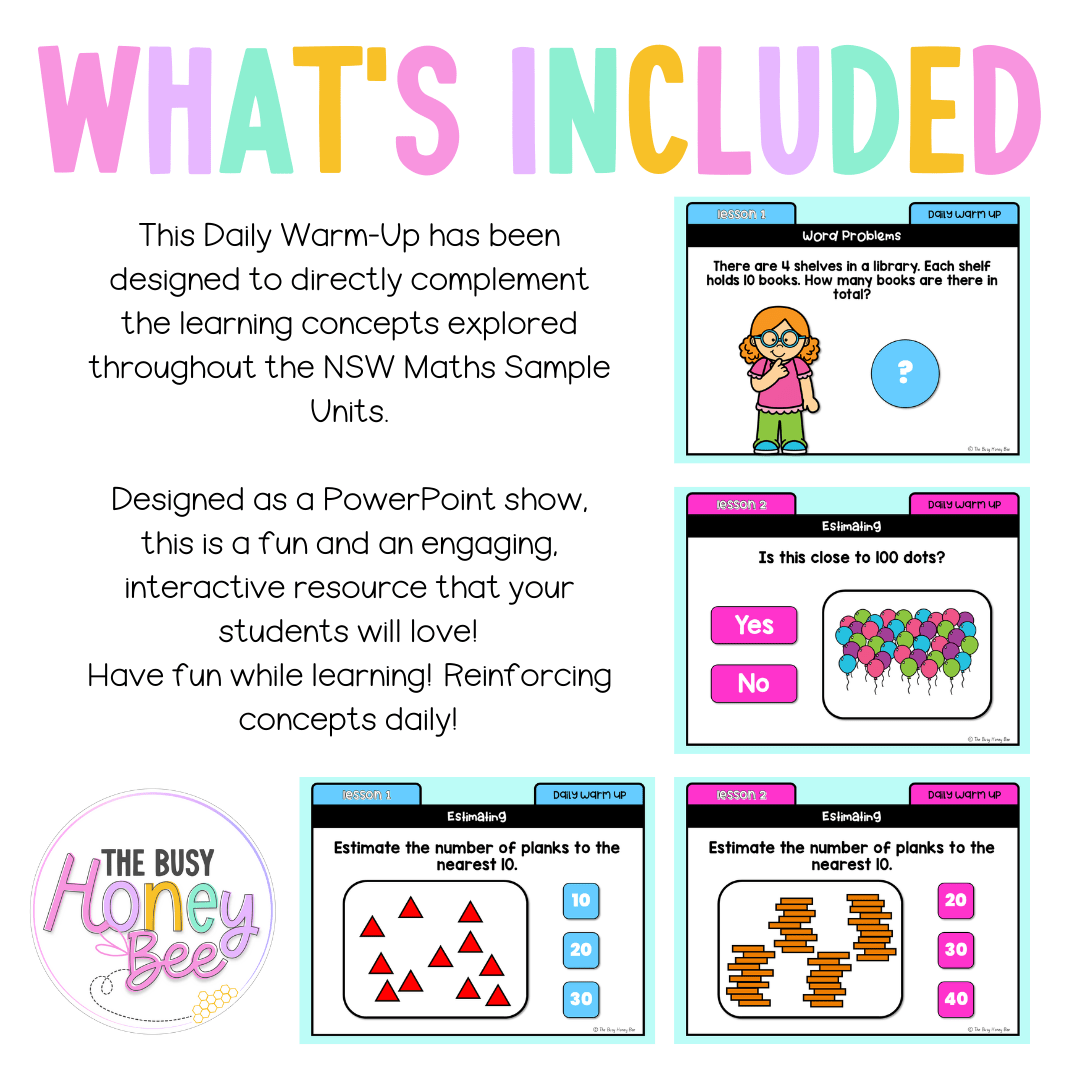 Stage 1 Year B Australian | NSW Math Daily Review | Warm-Up Unit 33 - Warm Up | Revision