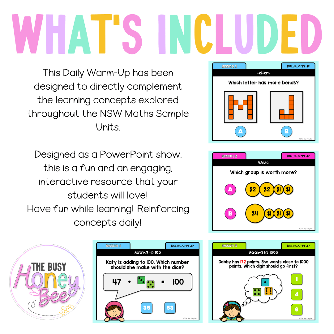 Stage 1 Year B Australian | NSW Math Daily Review | Warm-Up Unit 34 - Warm Up | Revision