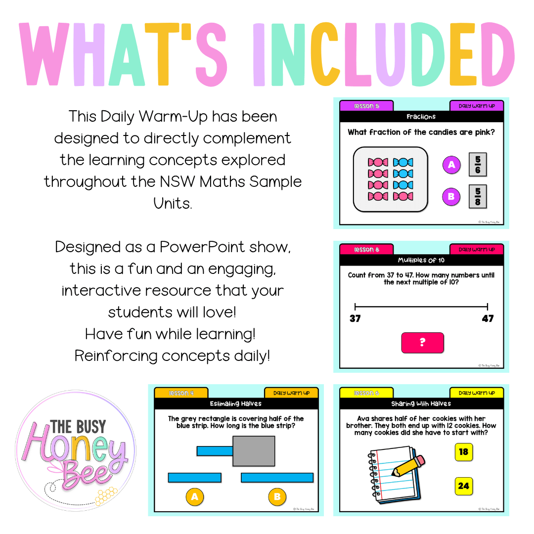 Stage 1 Year B Australian | NSW Math Daily Review | Warm-Up Unit 35 - Warm Up | Revision