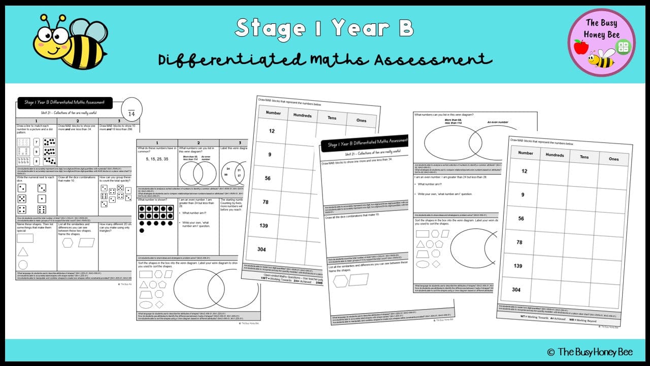 Stage 1 Year B Differentiated Maths Assessment Unit 21 - Assessment