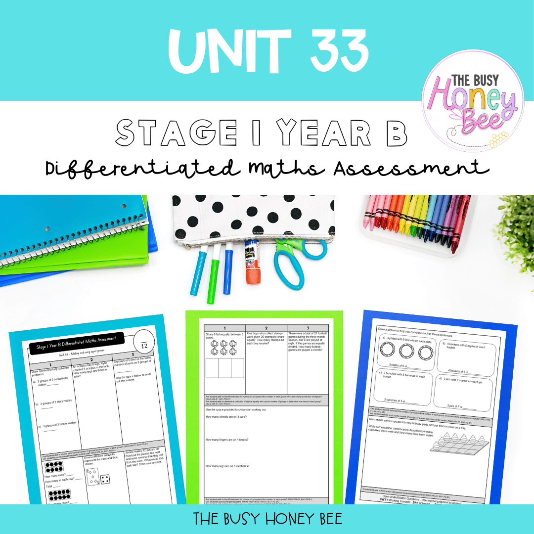 Stage 1 Year B Differentiated Maths Assessment Unit 33 - Assessment
