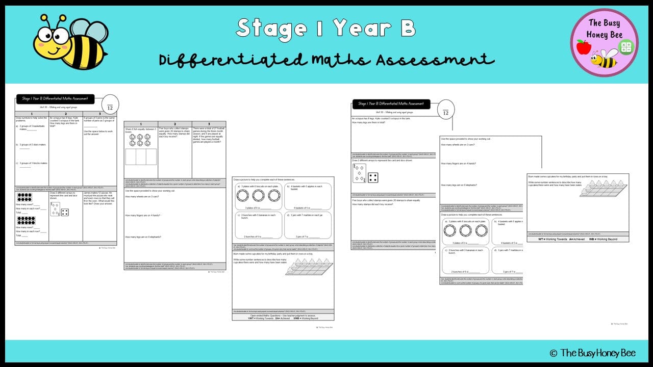Stage 1 Year B Differentiated Maths Assessment Unit 33 - Assessment