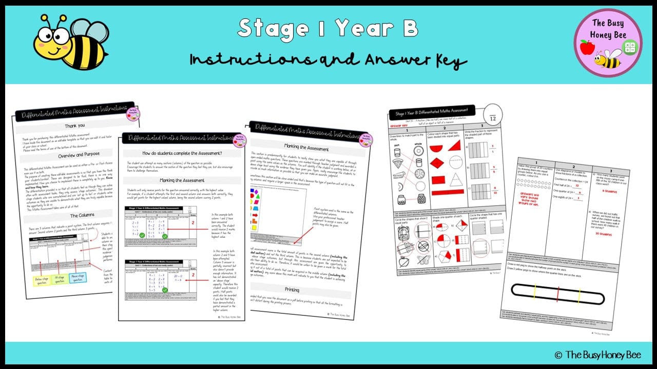 Stage 1 Year B Differentiated Maths Assessment Unit 35 - Assessment