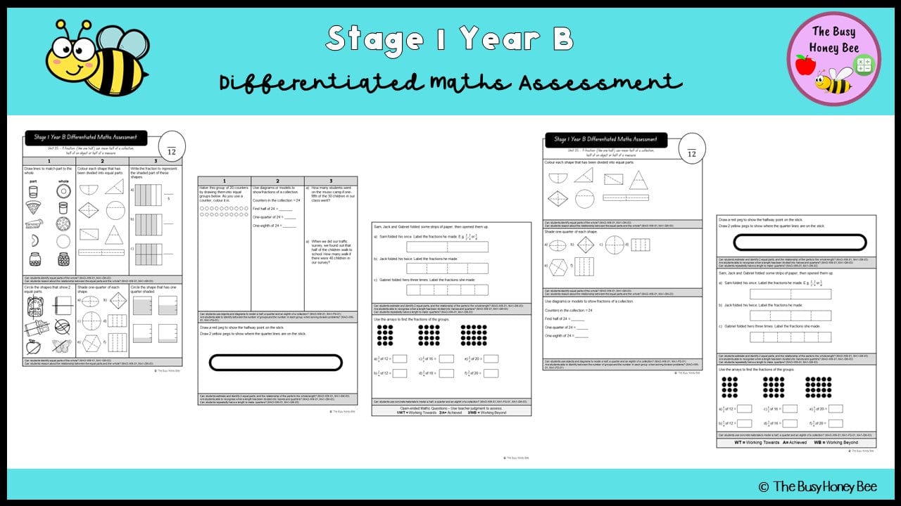 Stage 1 Year B Differentiated Maths Assessment Unit 35 - Assessment