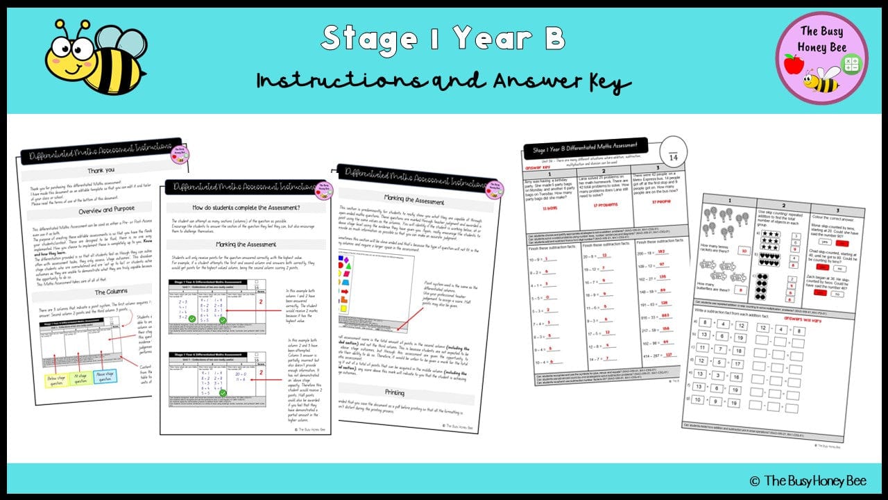 Stage 1 Year B Differentiated Maths Assessment Unit 36 - Microsoft Word Document