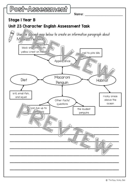 Stage 1 Year B English Pre- and Post-Assessment Unit 23 -