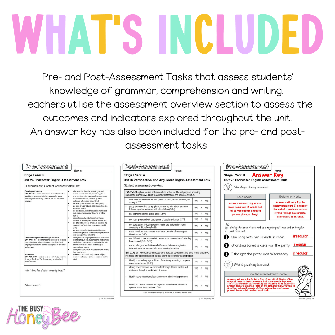 Stage 1 Year B English Pre- and Post-Assessment Unit 23 -