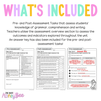 Stage 1 Year B English Pre- and Post-Assessment Unit 26 -