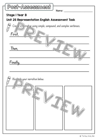 Stage 1 Year B English Pre- and Post-Assessment Unit 26 -