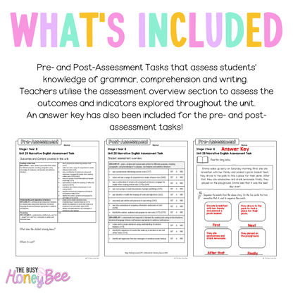 Stage 1 Year B English Pre- and Post-Assessment Unit 28 -