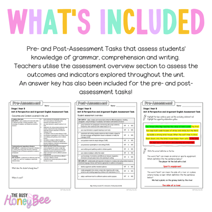 Stage 1 Year B English Pre- and Post-Assessment Unit 31 -