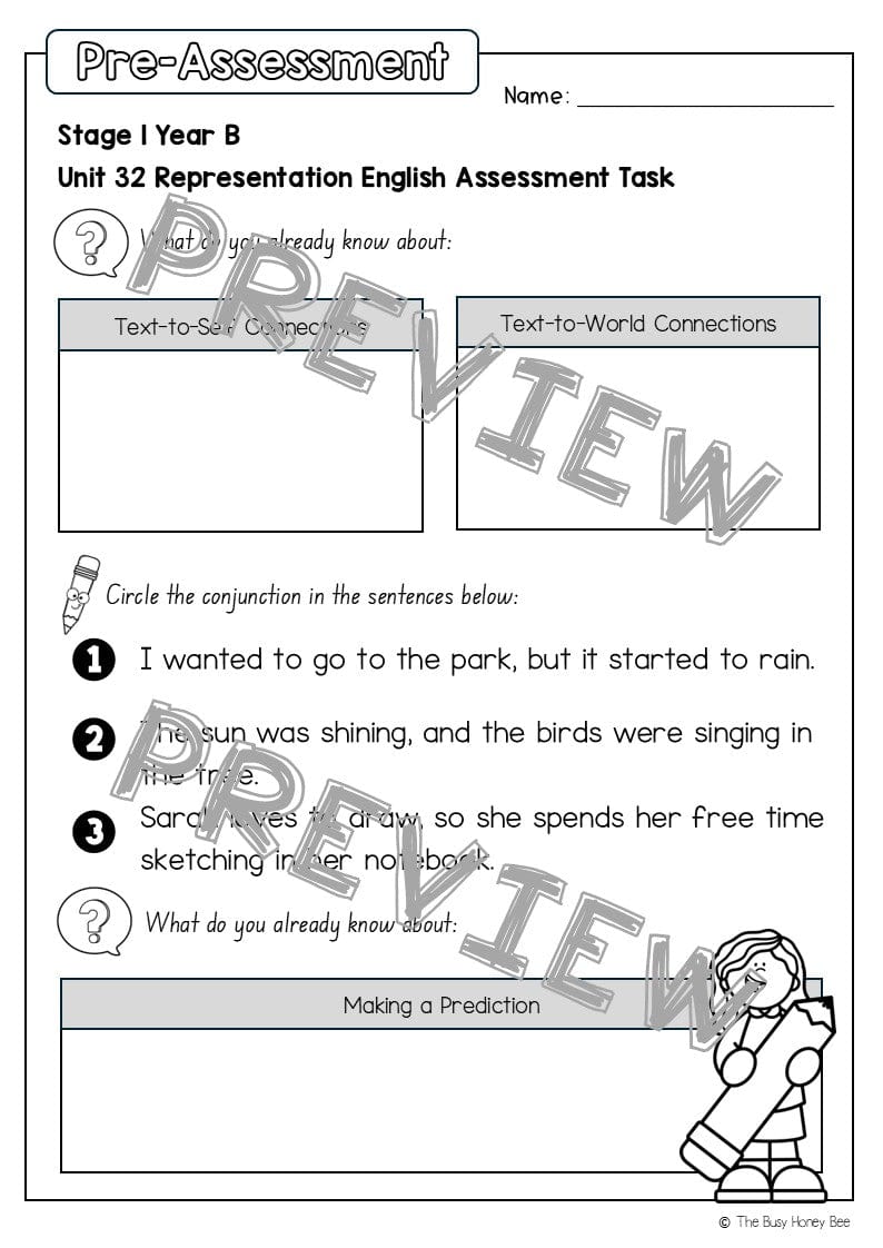 Stage 1 Year B English Pre- and Post-Assessment Unit 32 -