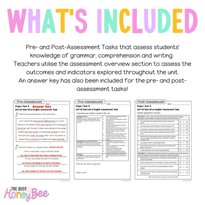 Stage 1 Year B English Pre- and Post-Assessment Unit 40 -