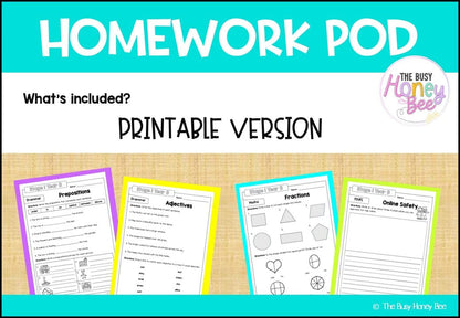 Stage 1 Year B Homework/Learning Pod 25 - Homework | Casual Teaching
