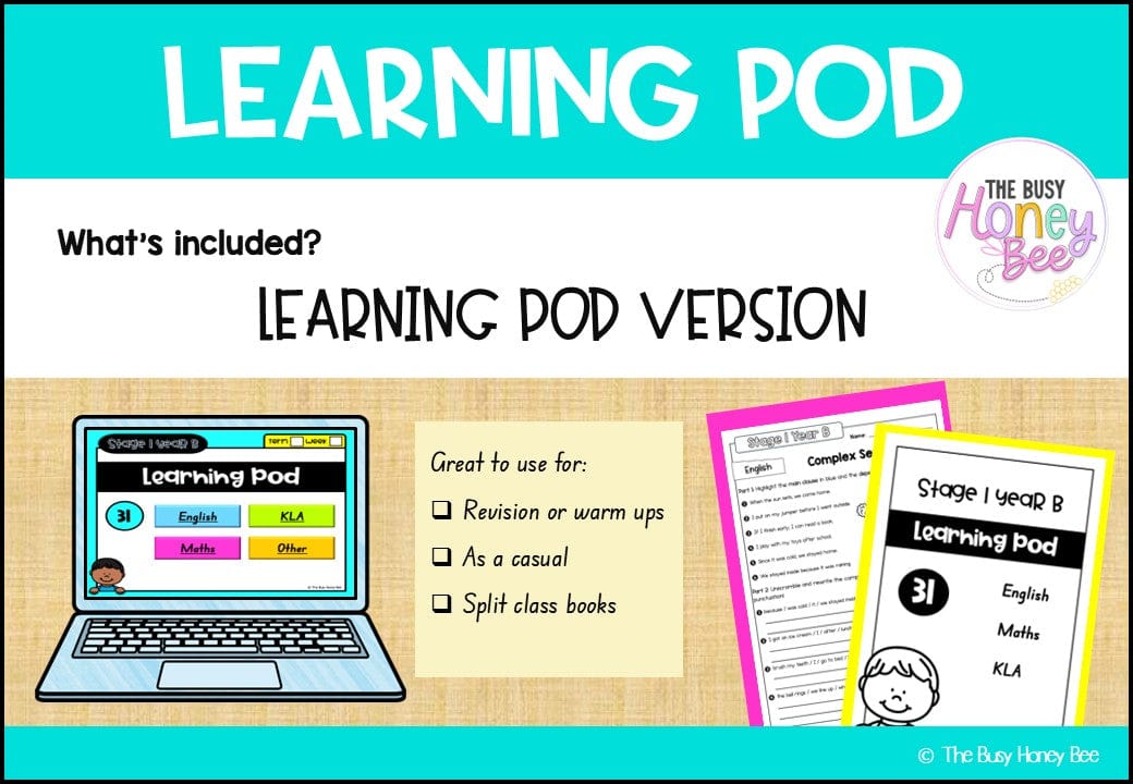 Stage 1 Year B Homework/Learning Pod 31 - Homework | Casual Teaching