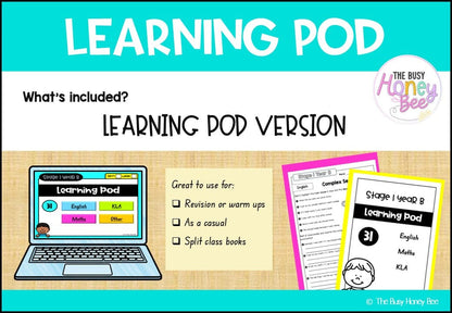 Stage 1 Year B Homework/Learning Pod 31 - Homework | Casual Teaching