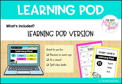 Stage 1 Year B Homework/Learning Pod 32 - Homework | Casual Teaching