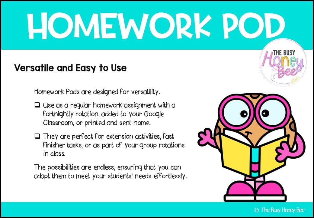 Stage 1 Year B Homework/Learning Pod 32 - Homework | Casual Teaching