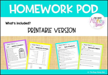 Stage 1 Year B Homework/Learning Pod 33 - Homework | Casual Teaching