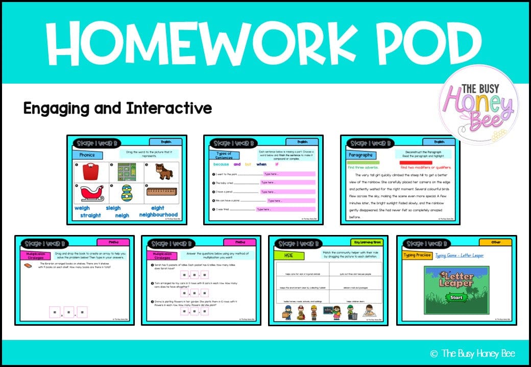 Stage 1 Year B Homework/Learning Pod 33 - Homework | Casual Teaching