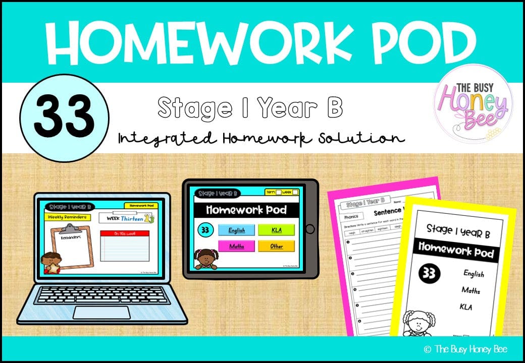 Stage 1 Year B Homework/Learning Pod 33 - Homework | Casual Teaching