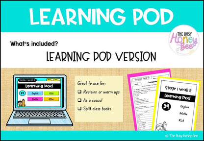 Stage 1 Year B Homework/Learning Pod 34 - Homework | Casual Teaching