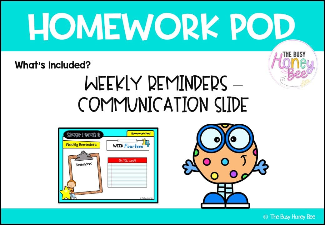 Stage 1 Year B Homework/Learning Pod 34 - Homework | Casual Teaching