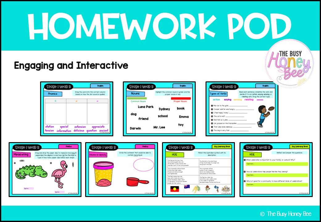 Stage 1 Year B Homework/Learning Pod 34 - Homework | Casual Teaching