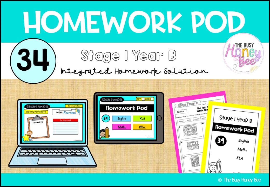 Stage 1 Year B Homework/Learning Pod 34 - Homework | Casual Teaching