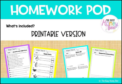Stage 1 Year B Homework/Learning Pod 35 - Homework | Casual Teaching