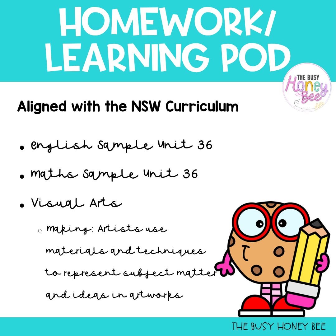 Stage 1 Year B Homework/Learning Pod 36 - Homework | Casual Teaching