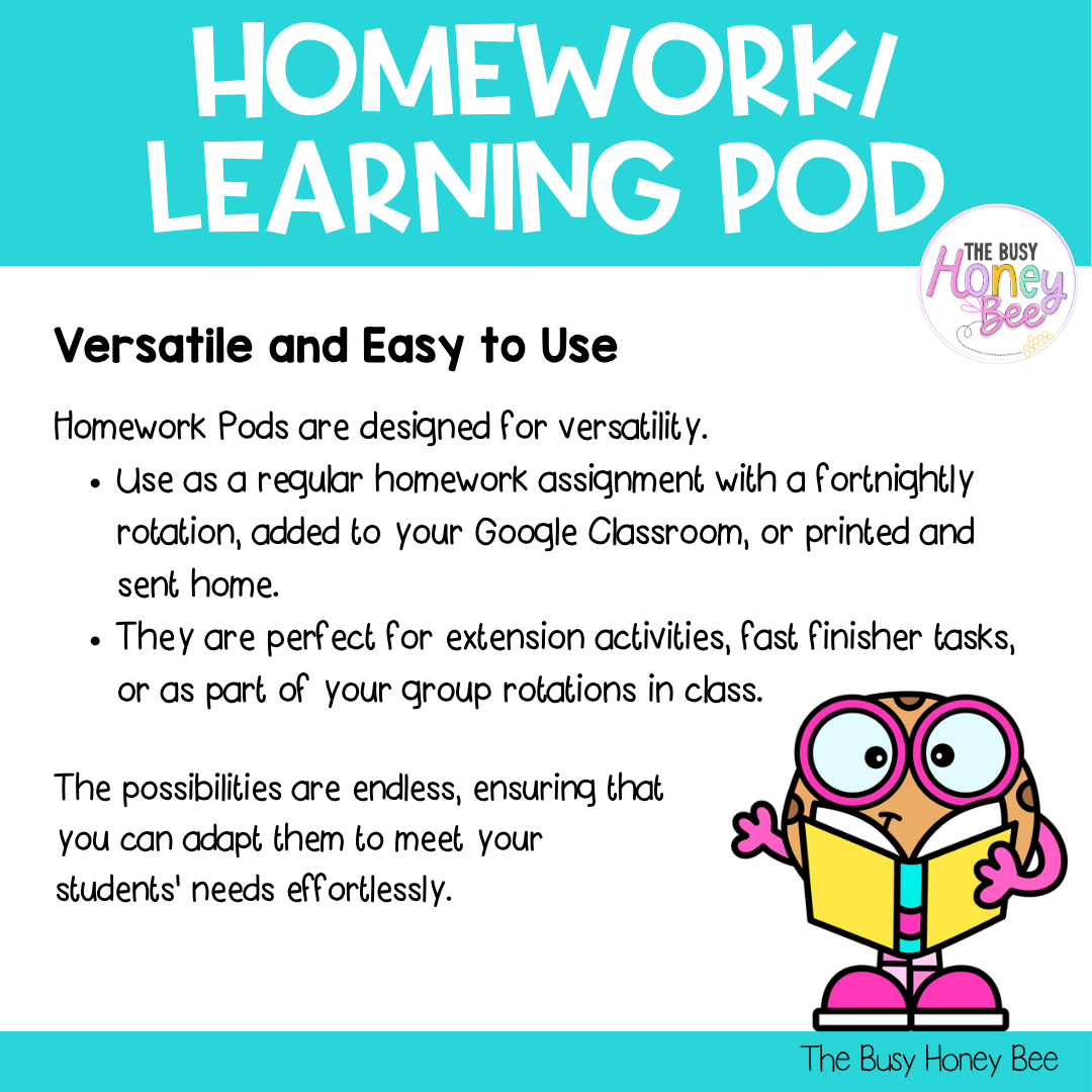 Stage 1 Year B Homework/Learning Pod 37 - Homework | Casual Teaching