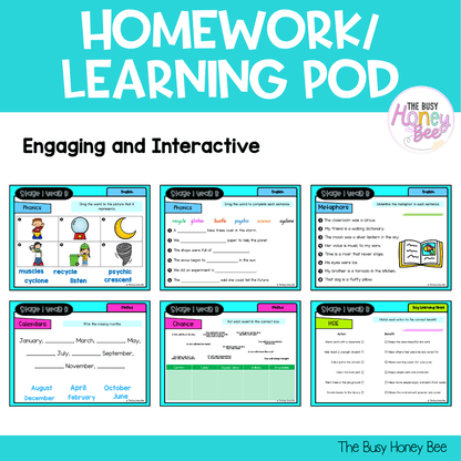 Stage 1 Year B Homework/Learning Pod 38 - Homework | Casual Teaching