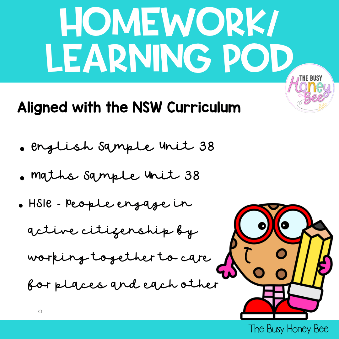 Stage 1 Year B Homework/Learning Pod 38 - Homework | Casual Teaching
