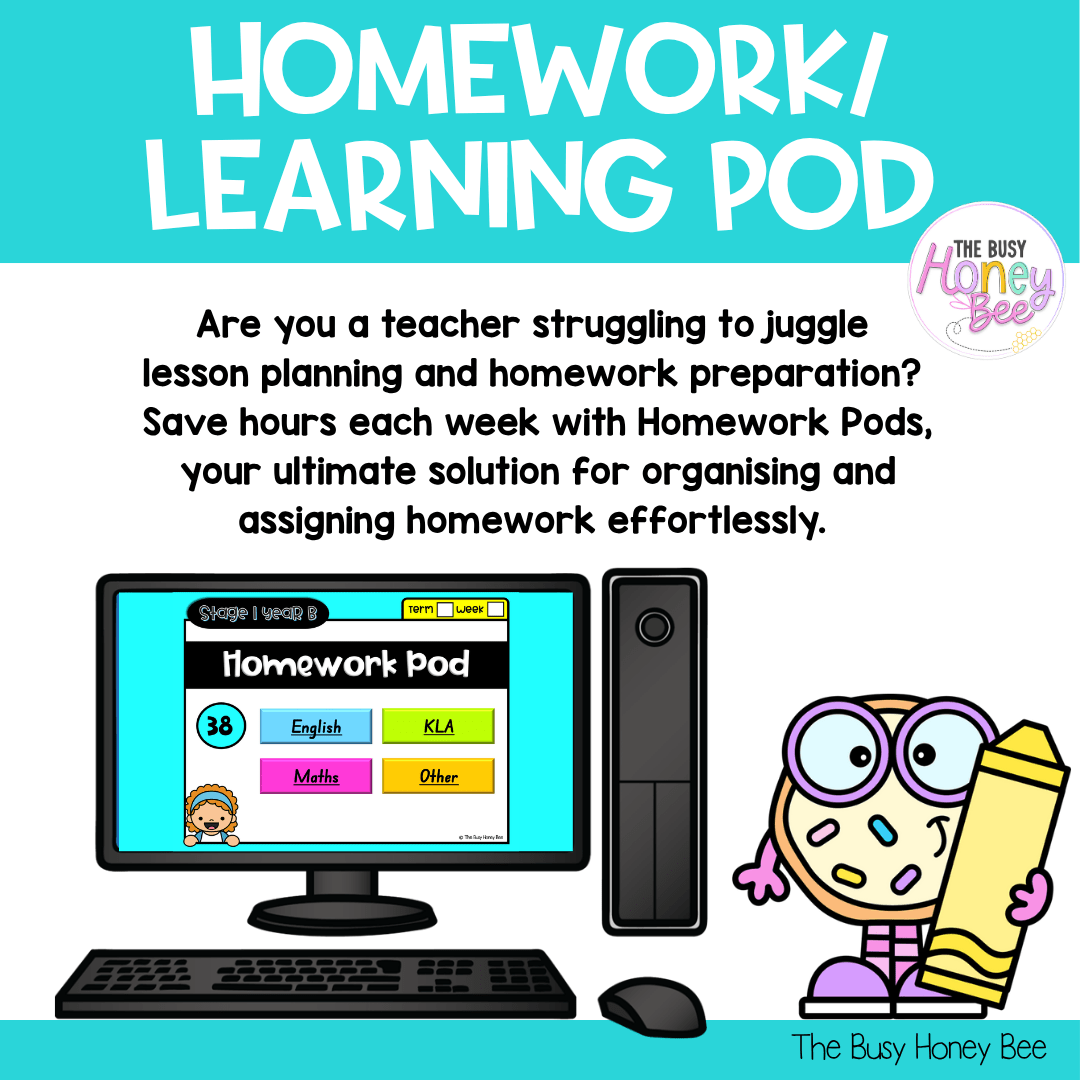 Stage 1 Year B Homework/Learning Pod 38 - Homework | Casual Teaching