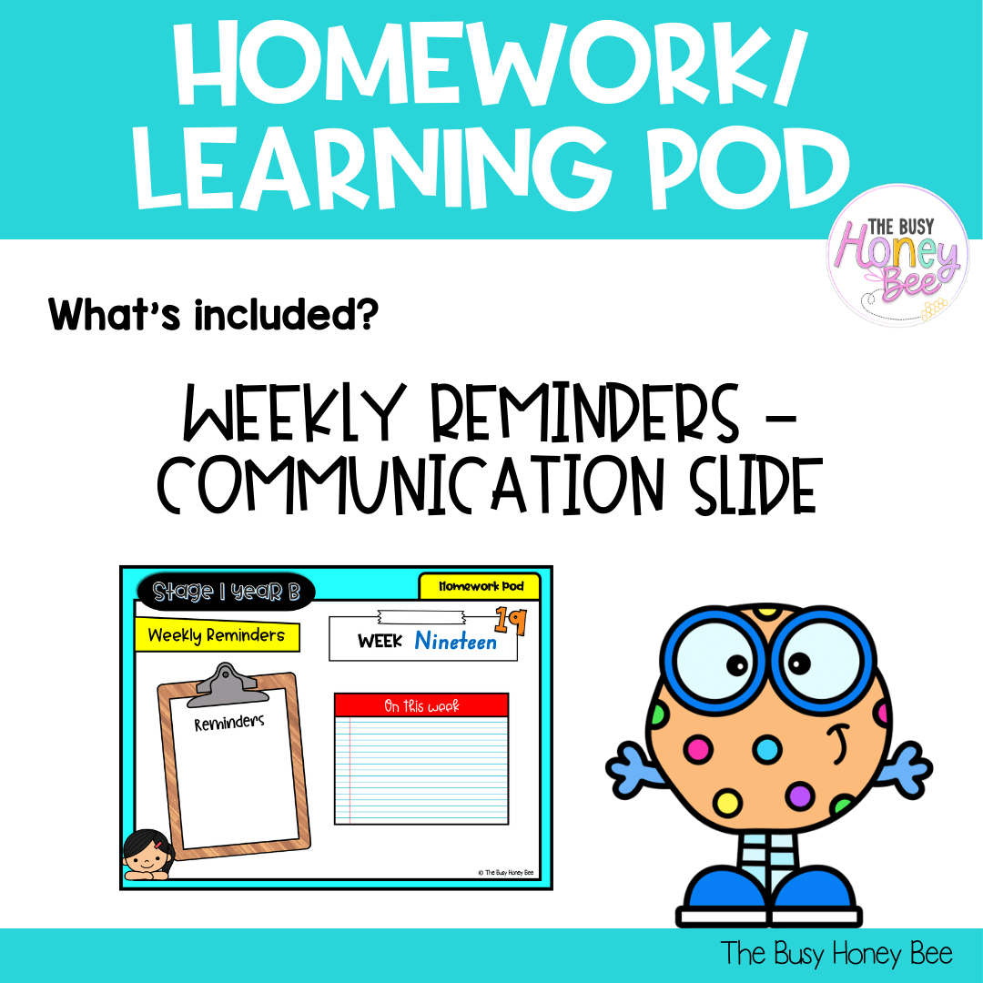Stage 1 Year B Homework/Learning Pod 39 - Homework | Casual Teaching