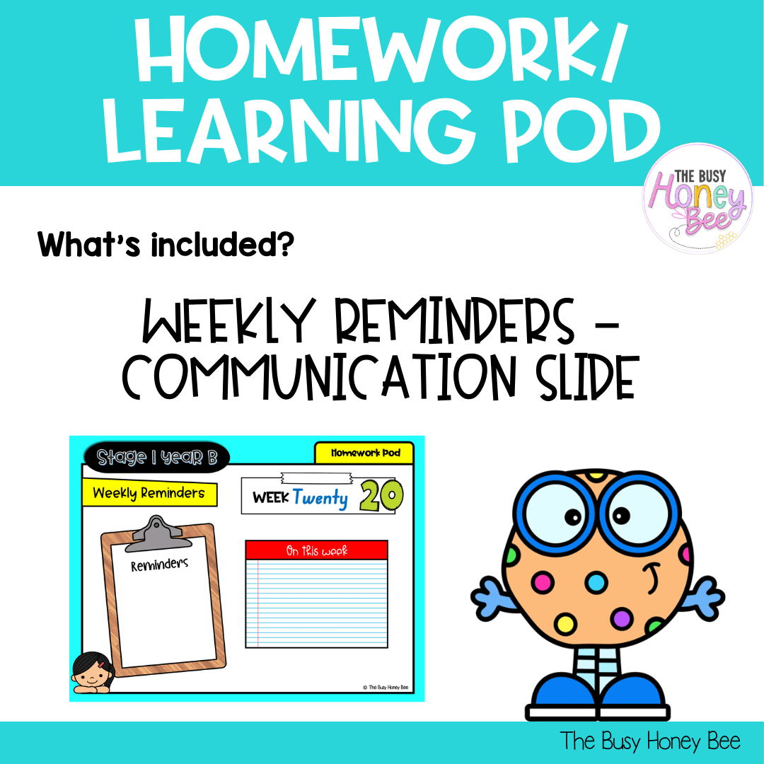 Stage 1 Year B Homework/Learning Pod 40 - Homework | Casual Teaching