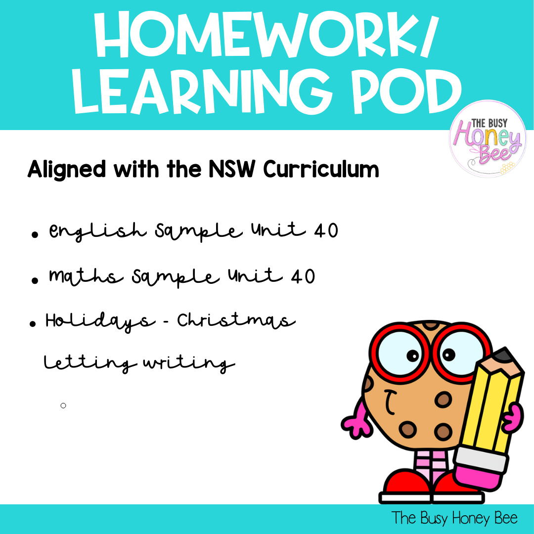Stage 1 Year B Homework/Learning Pod 40 - Homework | Casual Teaching