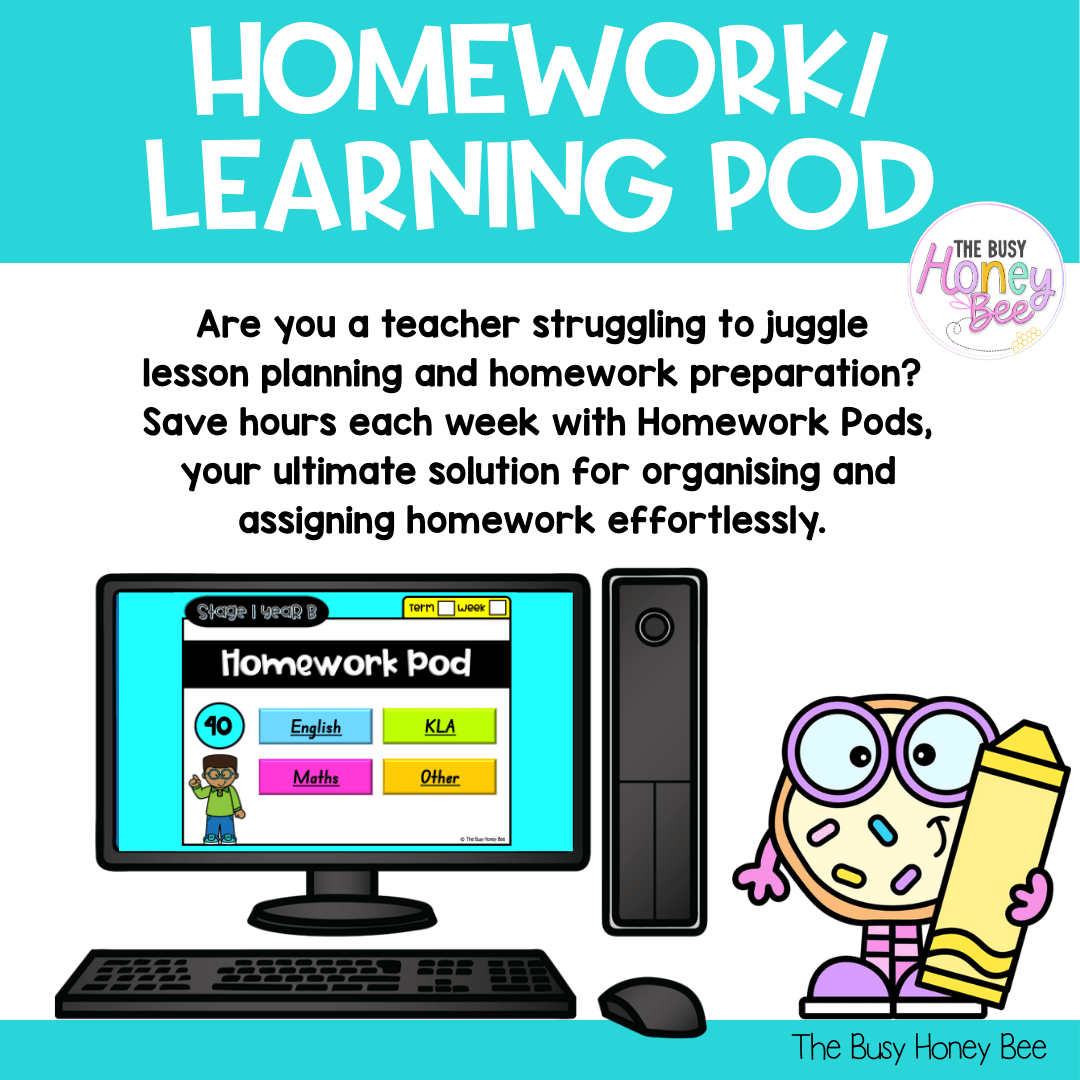 Stage 1 Year B Homework/Learning Pod 40 - Homework | Casual Teaching
