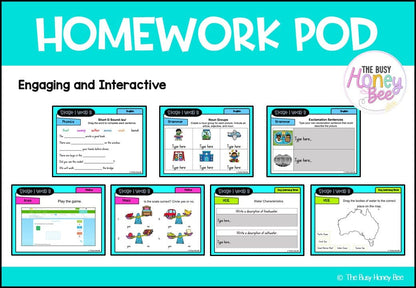 Stage 1 Year B Homework/Learning Pods Term 1 Mega Bundle - PowerPoint