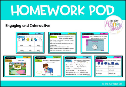 Stage 1 Year B Homework/Learning Pods Term 1 Mega Bundle - PowerPoint