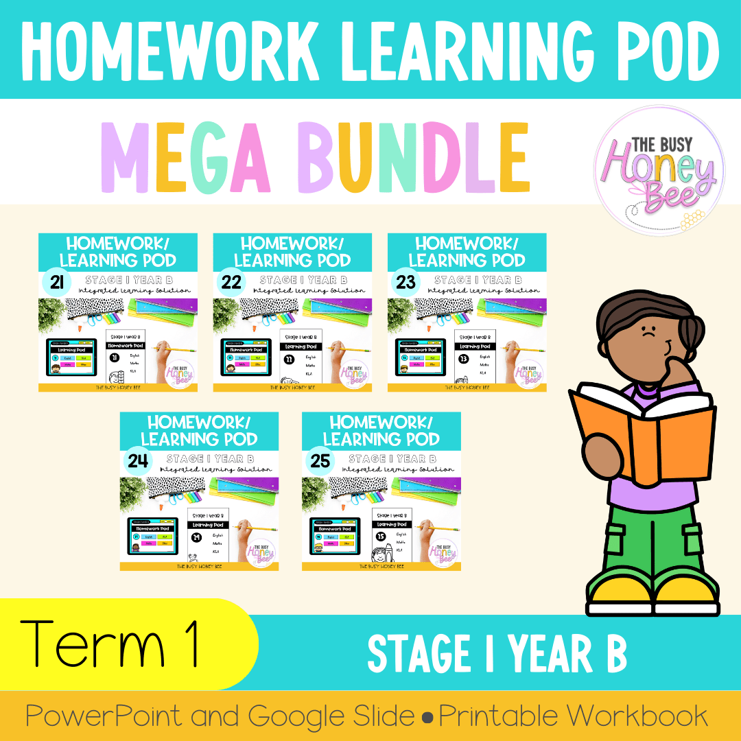 Stage 1 Year B Homework/Learning Pods Term 1 Mega Bundle - Homework | Casual Teaching