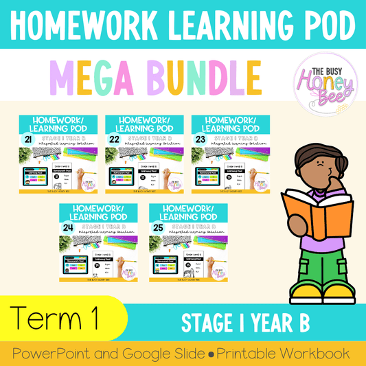 Stage 1 Year B Homework/Learning Pods Term 1 Mega Bundle - Homework | Casual Teaching