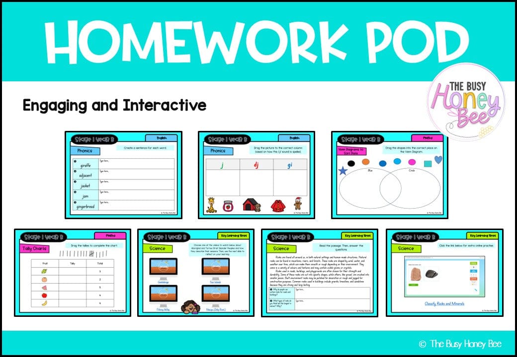 Stage 1 Year B Homework/Learning Pods Term 2 Mega Bundle - PowerPoint