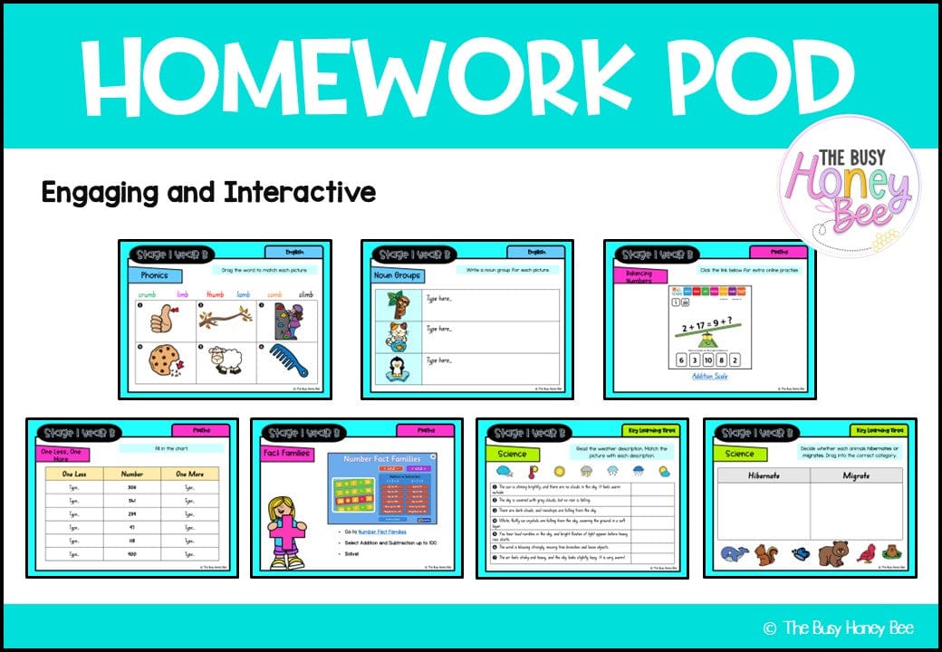 Stage 1 Year B Homework/Learning Pods Term 2 Mega Bundle - PowerPoint
