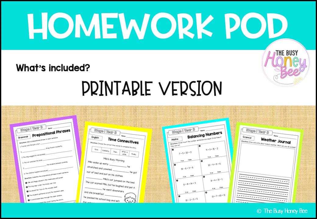 Stage 1 Year B Homework/Learning Pods Term 2 Mega Bundle - PowerPoint